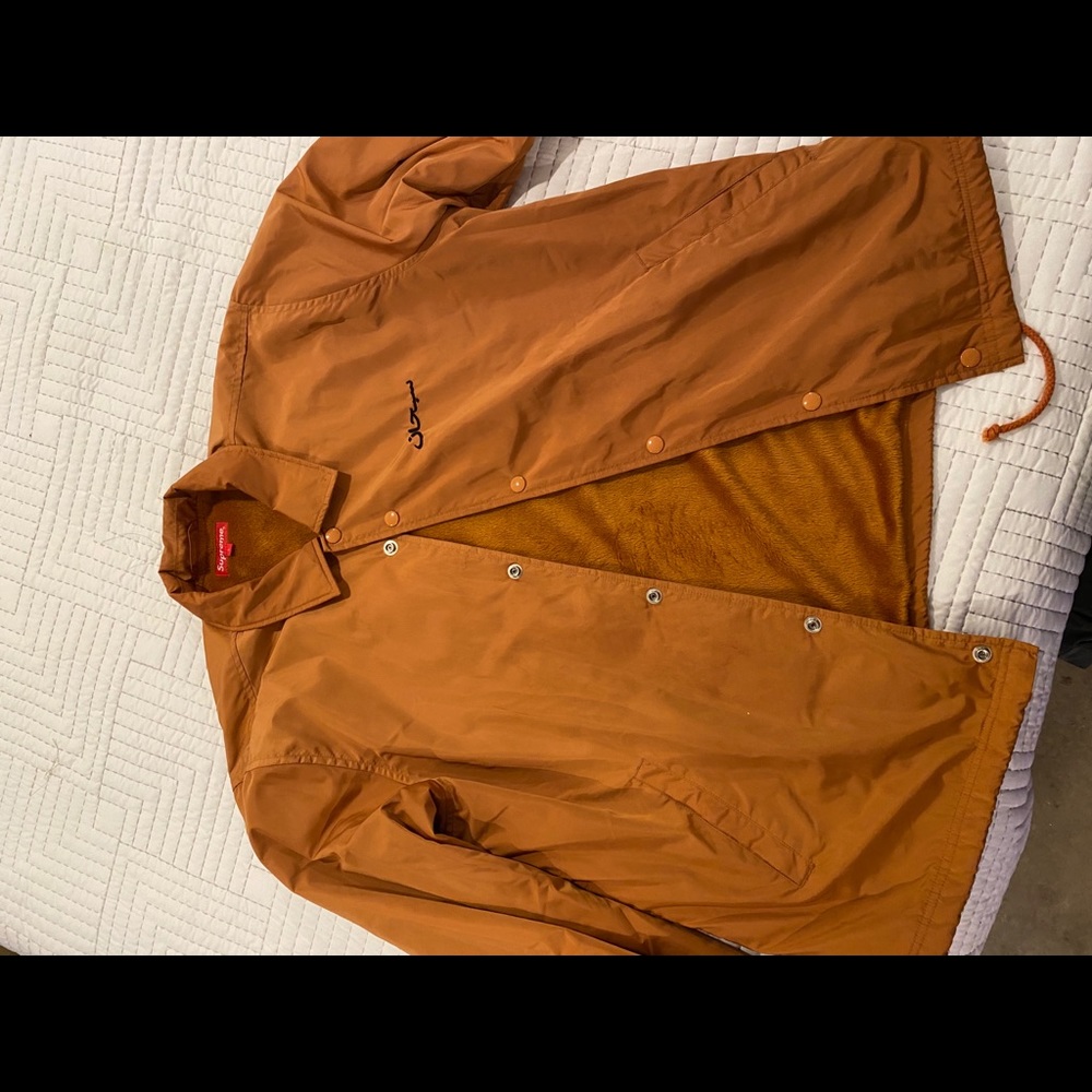 Supreme fw17 Arabic logo coaches jacket tan/large